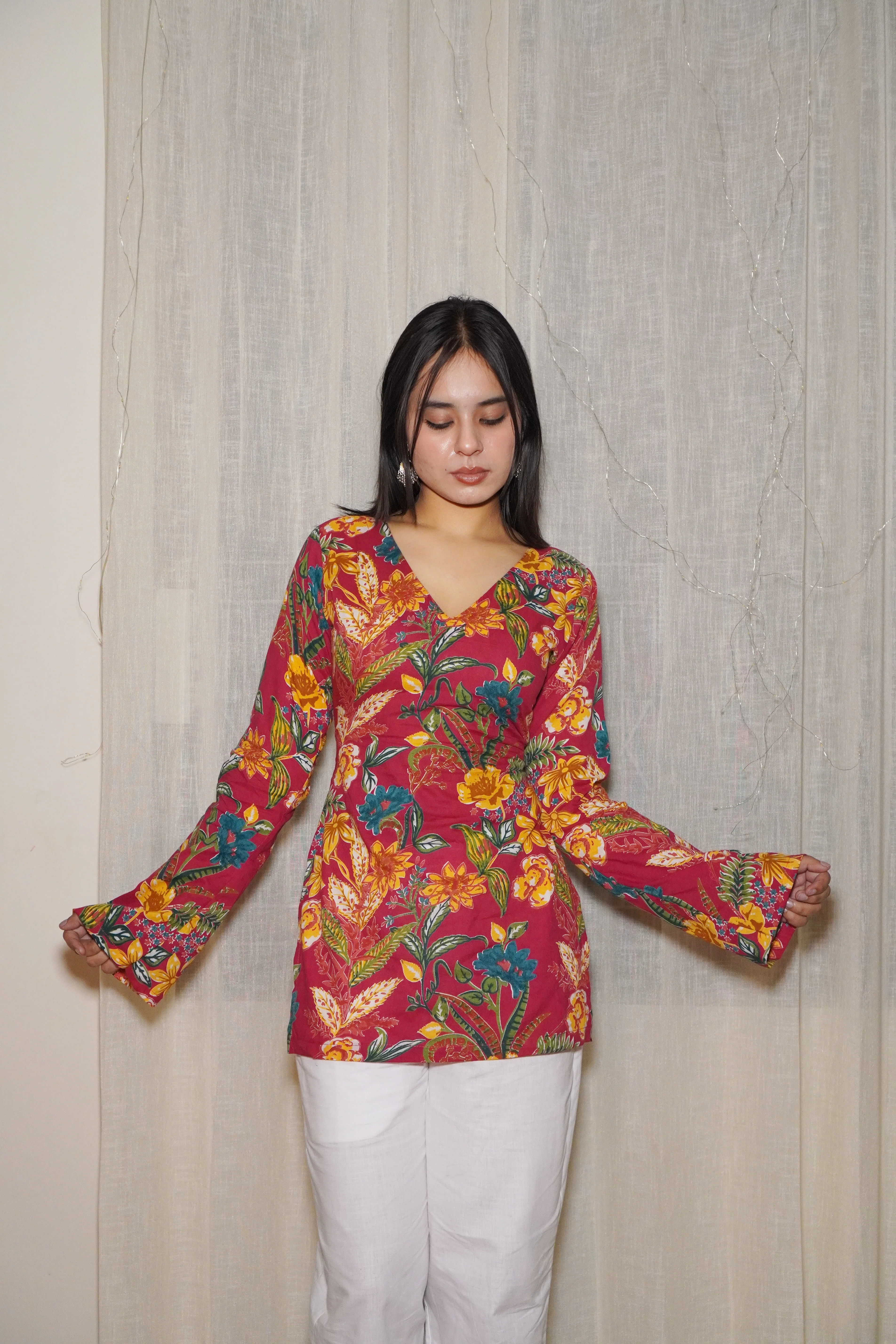 ALAYA BELL SLEEVE CORSET KURTI - Image 2