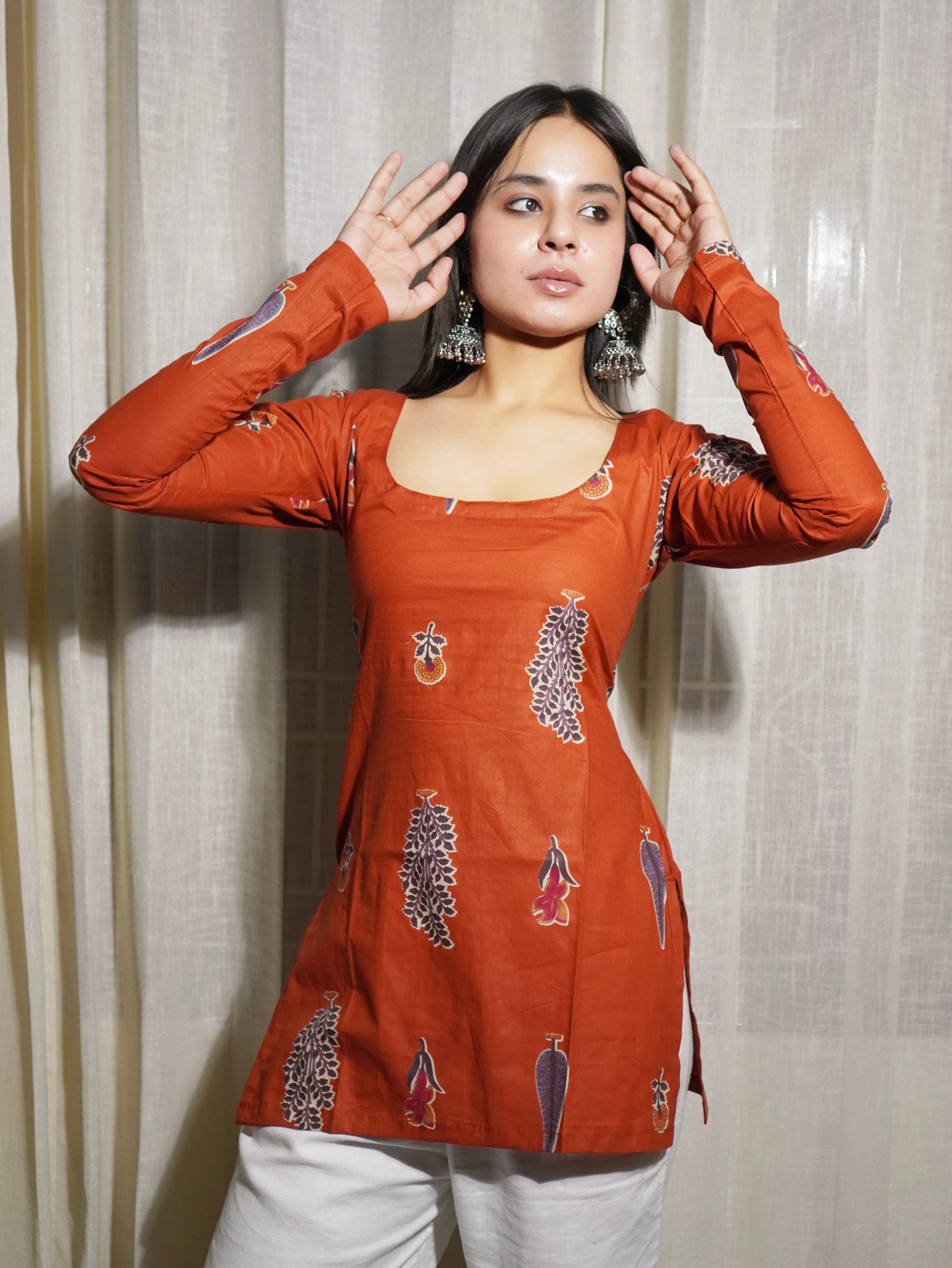 PRISHA LONG SLEEVED CORSET BACK KURTI - Image 3