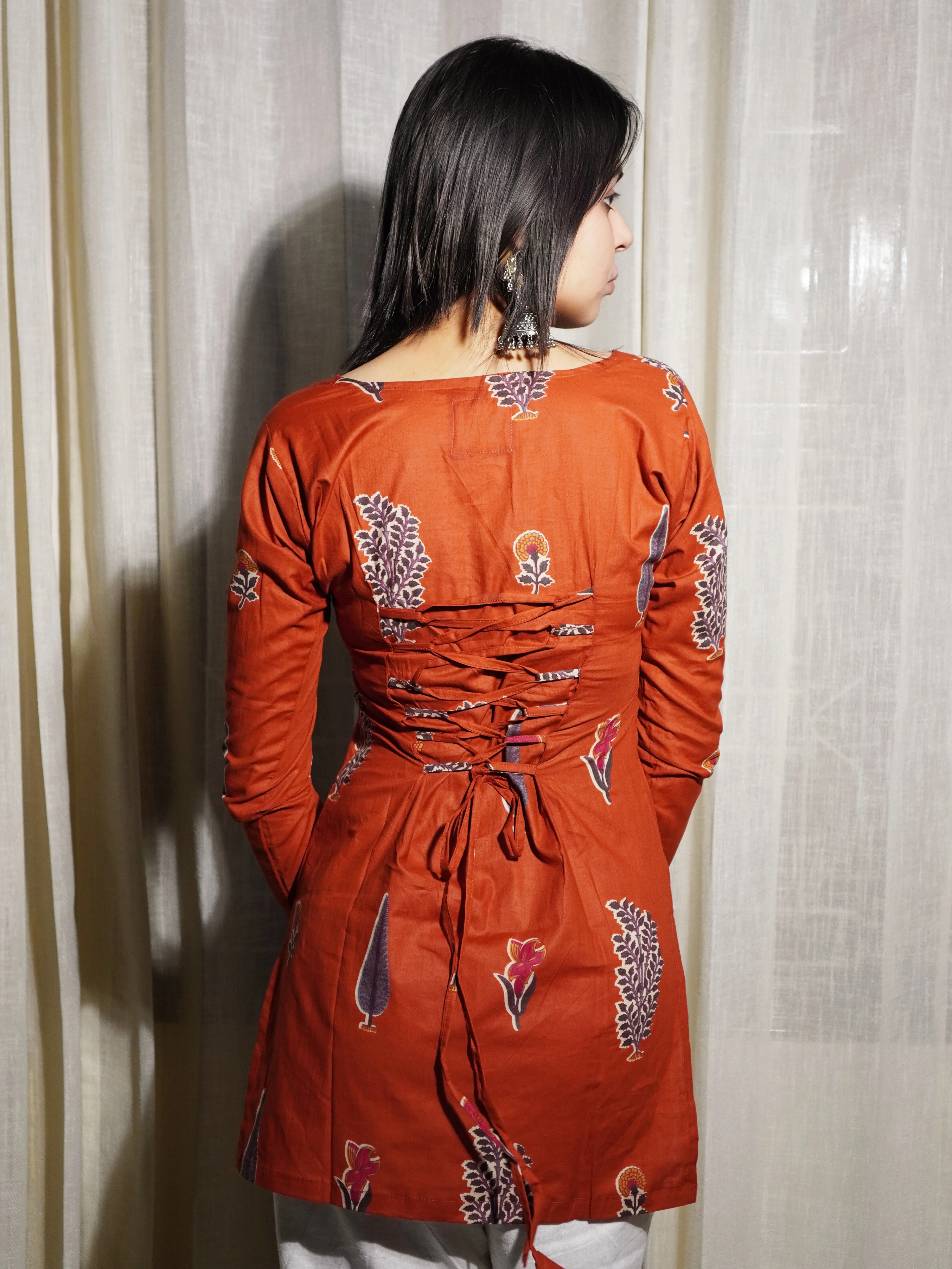 PRISHA LONG SLEEVED CORSET BACK KURTI - Image 6