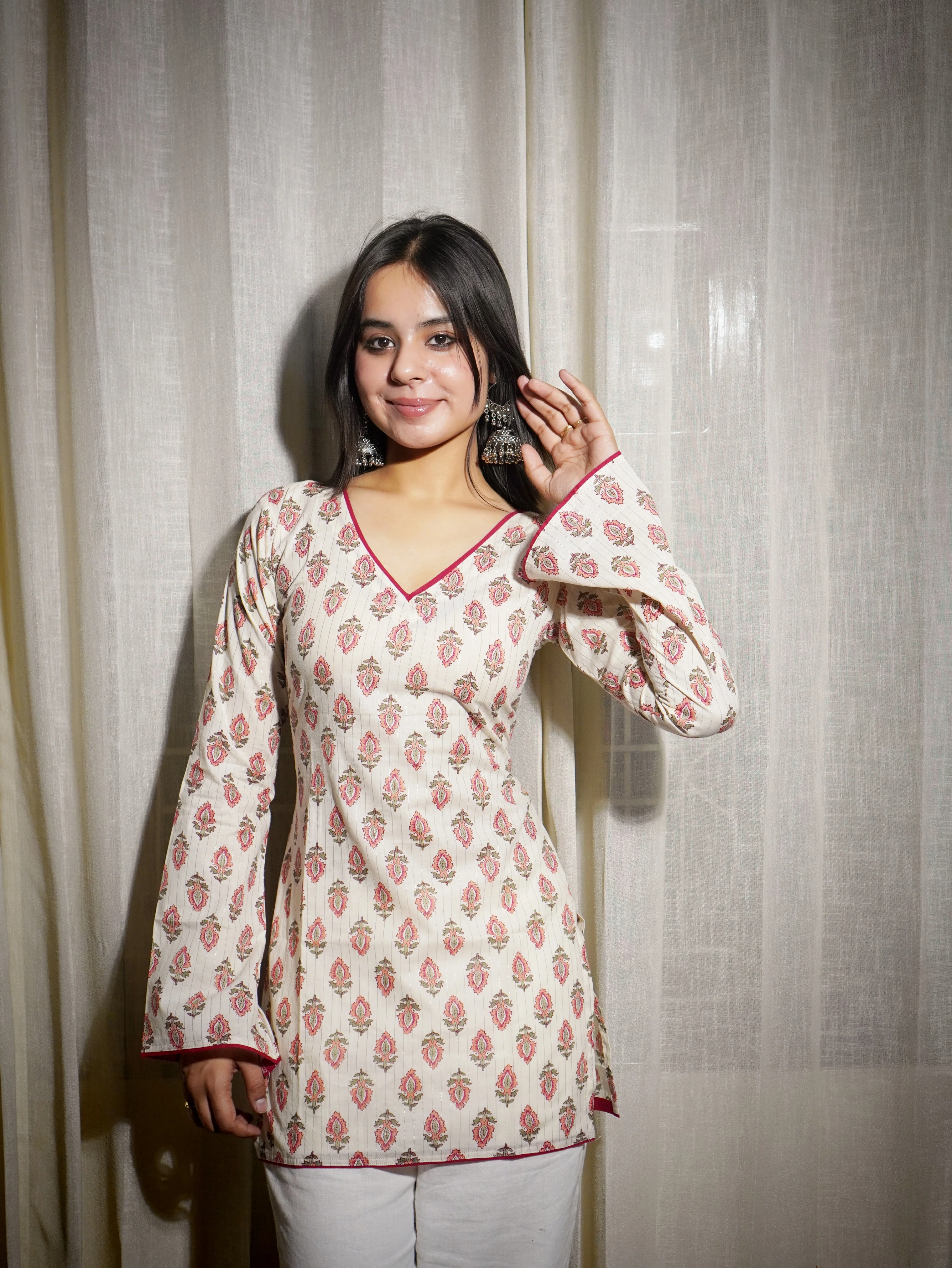 REYA BELL SLEEVED CORSET BACK KURTI - Image 4