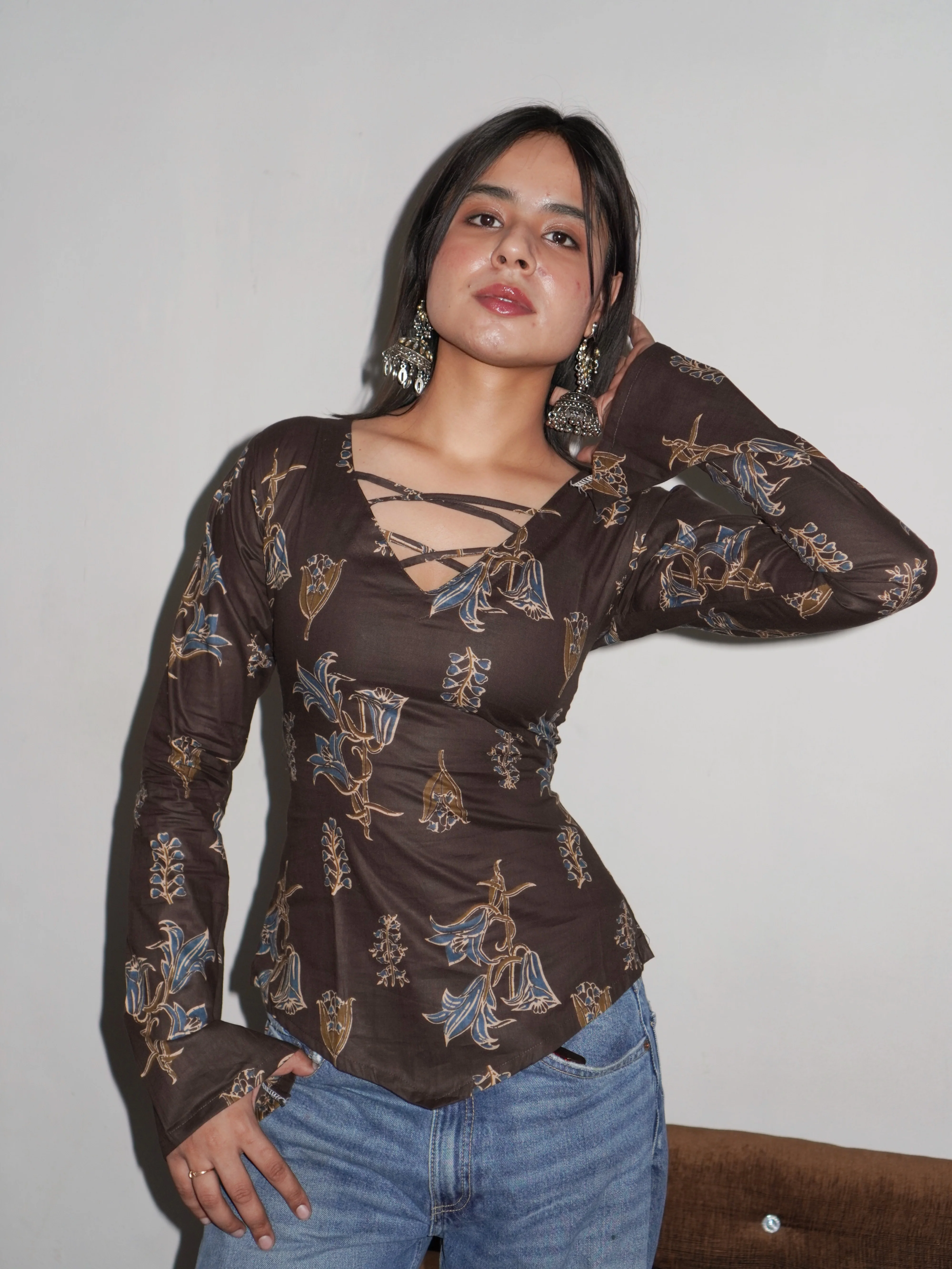 RUHI CRISS CROSS CORSET BACK TOP - Image 2