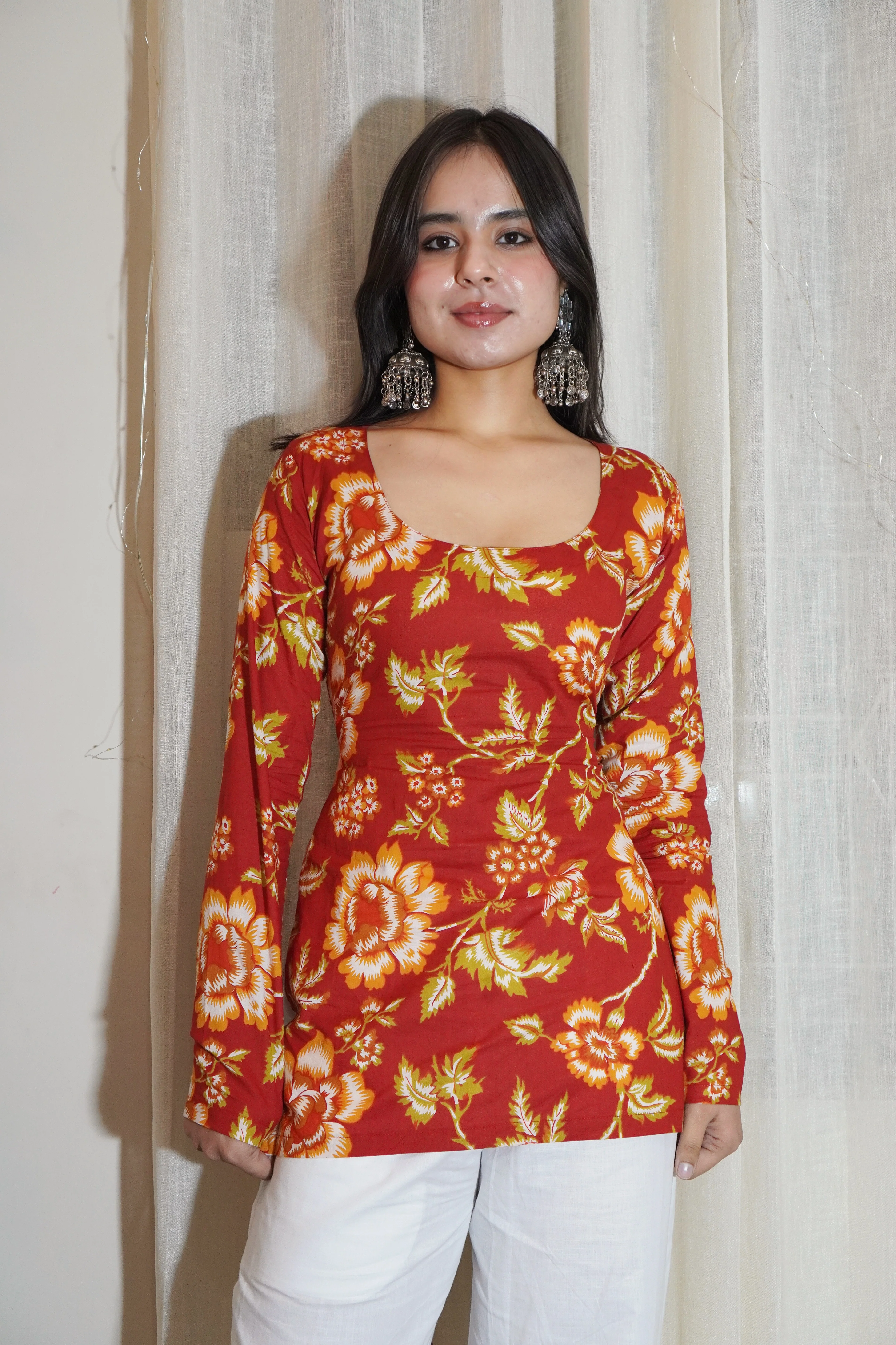 SARA FULL SLEEVED CORSET KURTI