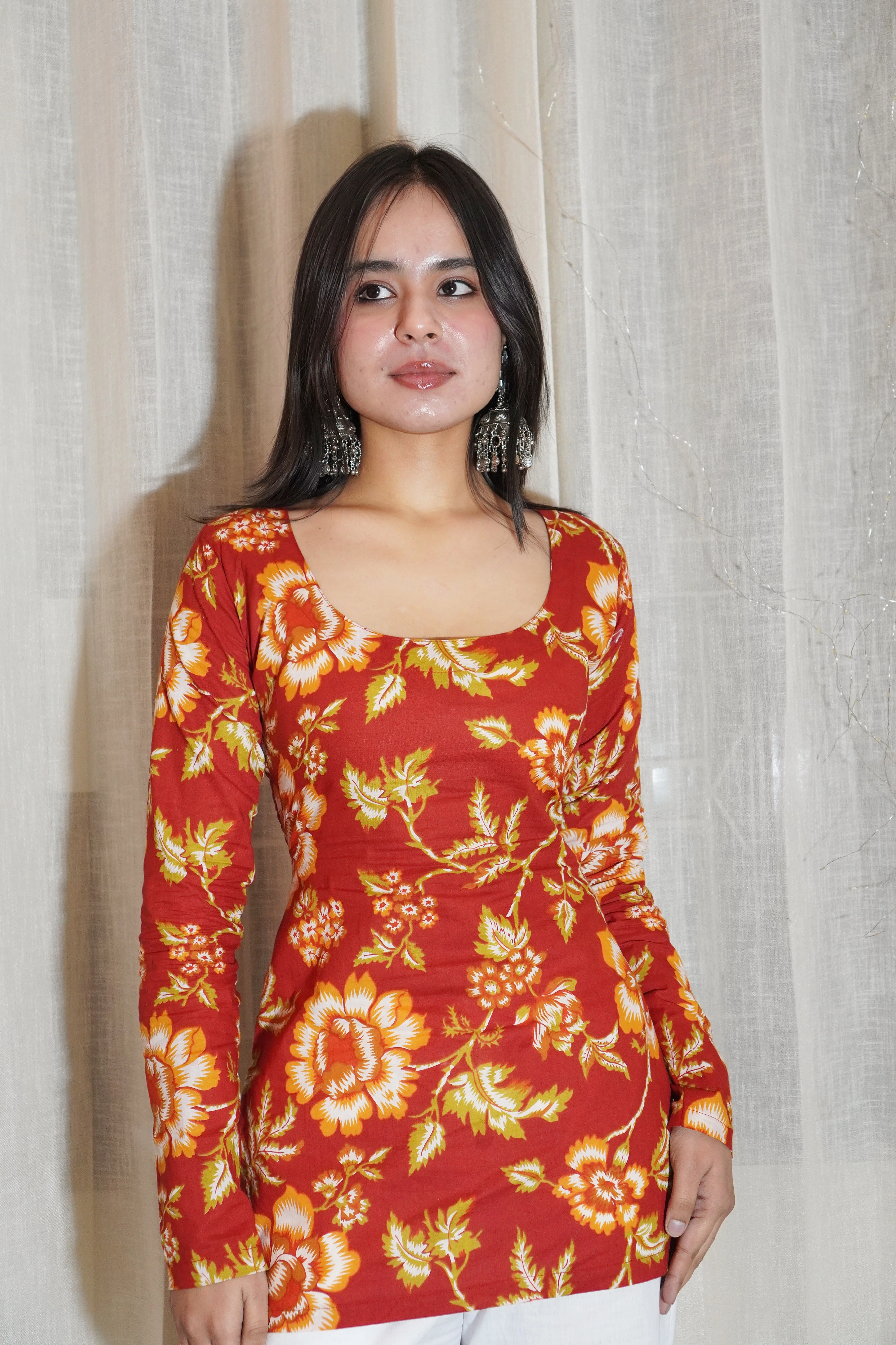 SARA FULL SLEEVED CORSET KURTI - Image 2
